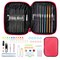 Crochet Hooks Set with Storage Case, Soft Grip Ergonomic Crochet Needles, Smooth Coloured Aluminum Yarn Crochet Hooks Crochet Kit with Crochet Tools Supplies and Accessories (Beginners)